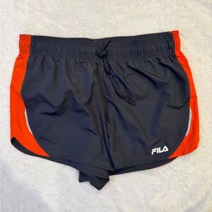 Fila Gray and Orange Sports Shorts